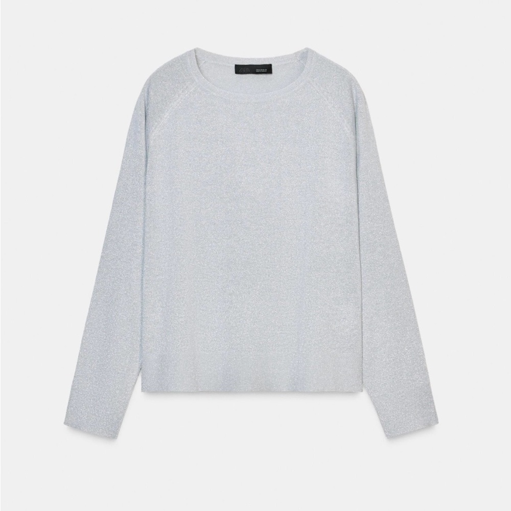 ZARA BASIC METALLIC THREAD KNIT JUMPER - SMALL